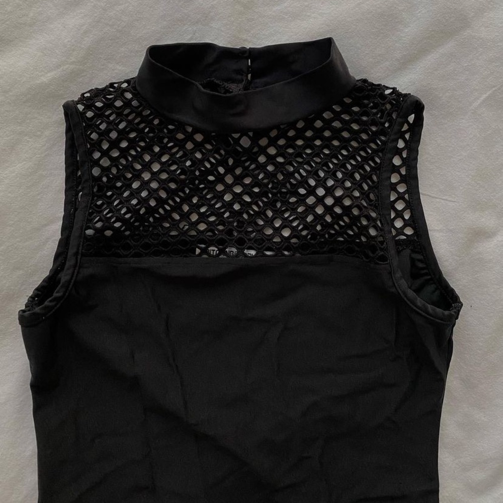 High Neck Netted Body Suit